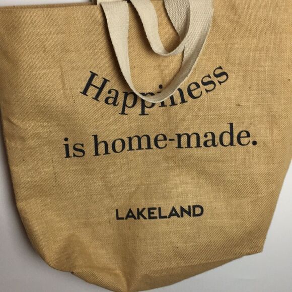 Lakeland Large Jute Tote Happiness is Homemade- Eco-Friendly two strap handles - Picture 5 of 16